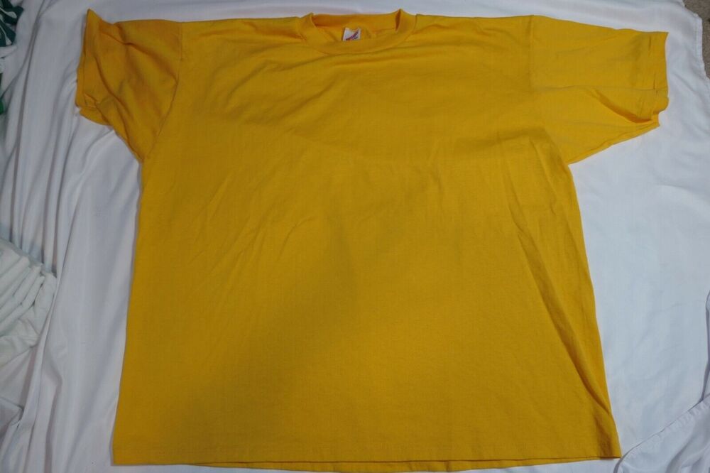 LOT OF 3 - NEW 80s Vintage Men's 3XL XXXL 50/50 JERZEES Gold Yellow T-shirt